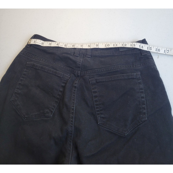 Gloria Vanderbilt Black Denim Straight Leg Mid Rise Faded Jeans Women's Size 10 - Picture 2 of 9